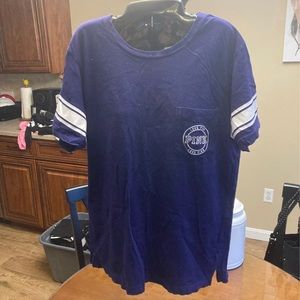 VS PINK purple with white short sleeve t shirt